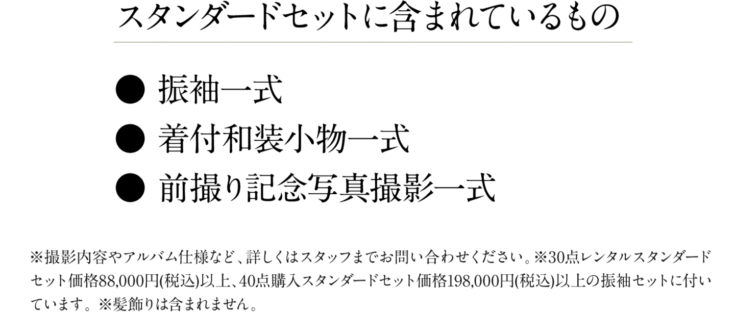 スタンダードセットに含まれているもの