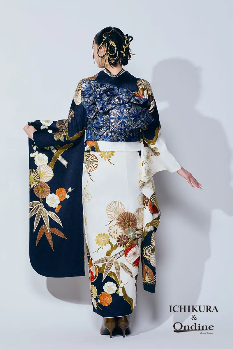 10万円台（レンタル）ICHIKURAオリジナルクラシックゴージャスゴールドネイビーベージュ古典白