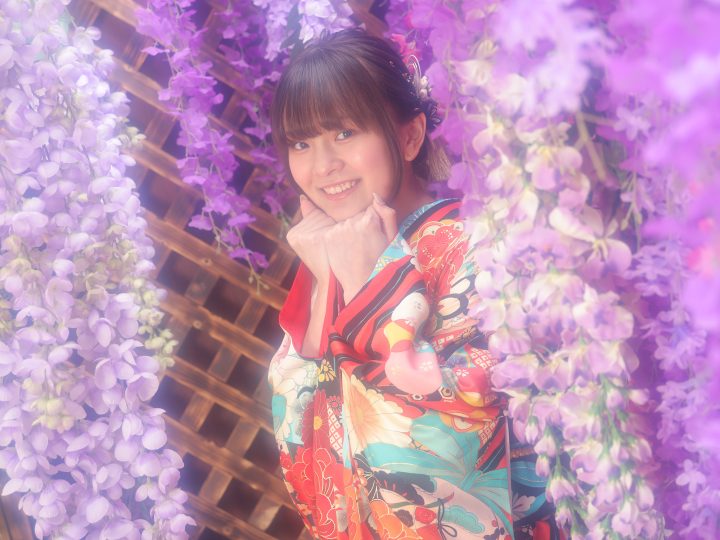 一蔵＆オンディーヌ秋田店の前撮り。人気藤棚でカワイイポーズ